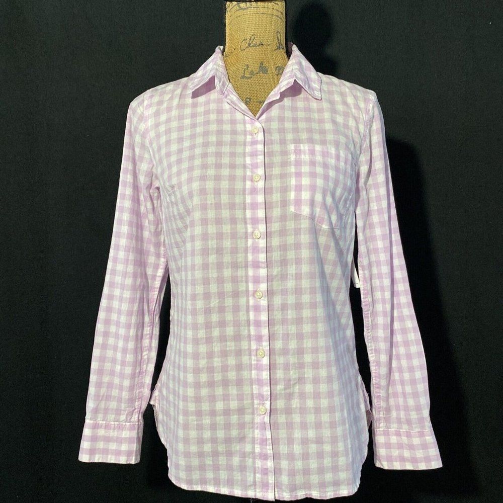 Old Navy Gingham Button Down Classic Fit Long Sleeve Woven Blouse (NWT)